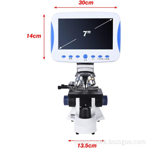 7 Inch LCD School Laboratory Microscope: Digital Trinocular Binocular Optical Microscope